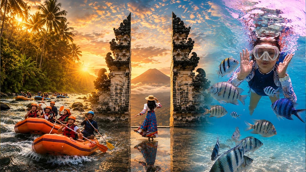 Bali Gate of Heaven, Blue Lagoon Snorkeling or Rafting - Photo 1