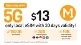 Singapore M1 Data-Only 5G eSIM (150GB) - Photo 3
